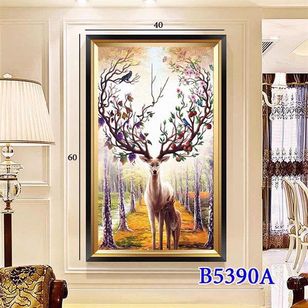 Tranh đèn LED 5D - 3 chế độ ánh sáng  AMIKURA43 sử dụng trang trí nội thất gia đình  mang phong cách châu âu