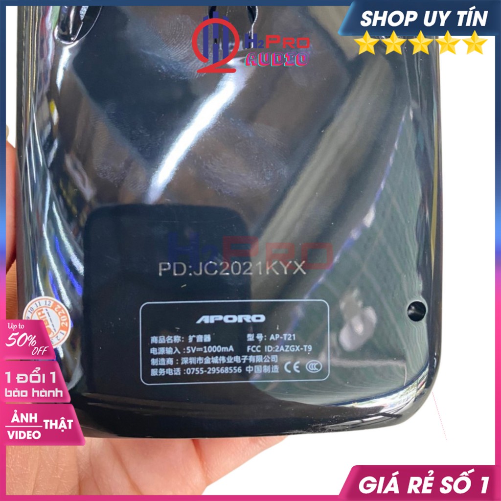 Máy Trợ Giảng Không Dây 2.4G, Loa Trợ Giảng Aporo T21 20W Có Dây, Cao Cấp Bluetooth 5.0, Usb-Thẻ Nhớ, Đài Fm-H2Pro Tech