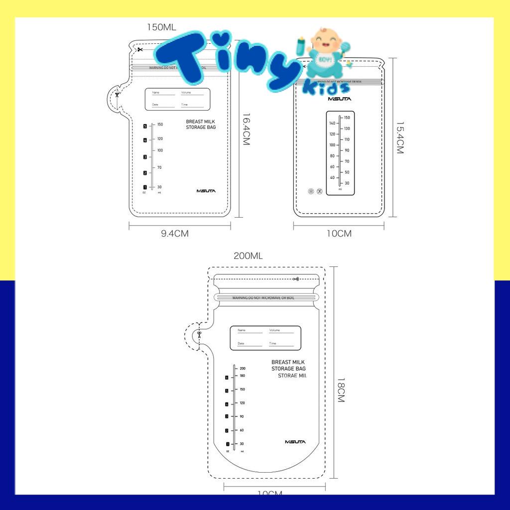Túi trữ sữa Misuta 150/200ml, hộp 30 túi - Tiny Kids
