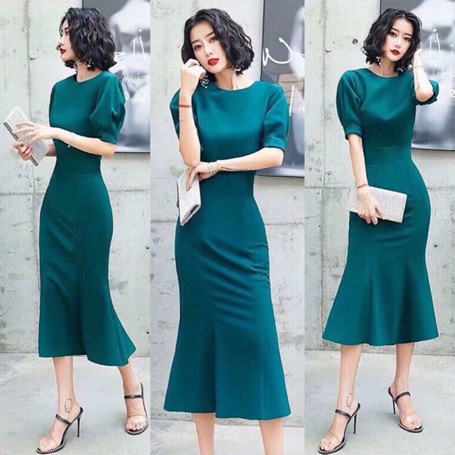 Đầm body đuôi cá tay phồng M L XL