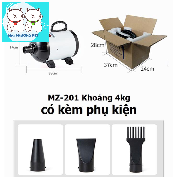 Máy Sấy Lông Chó Mèo 2800W New Model 2021 SN102 MZ201 cho thú cưng