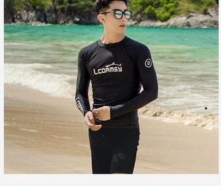 Đồ bơi nam đen nguyên bộ dài tay quần lửng giữ nhiệt BN37