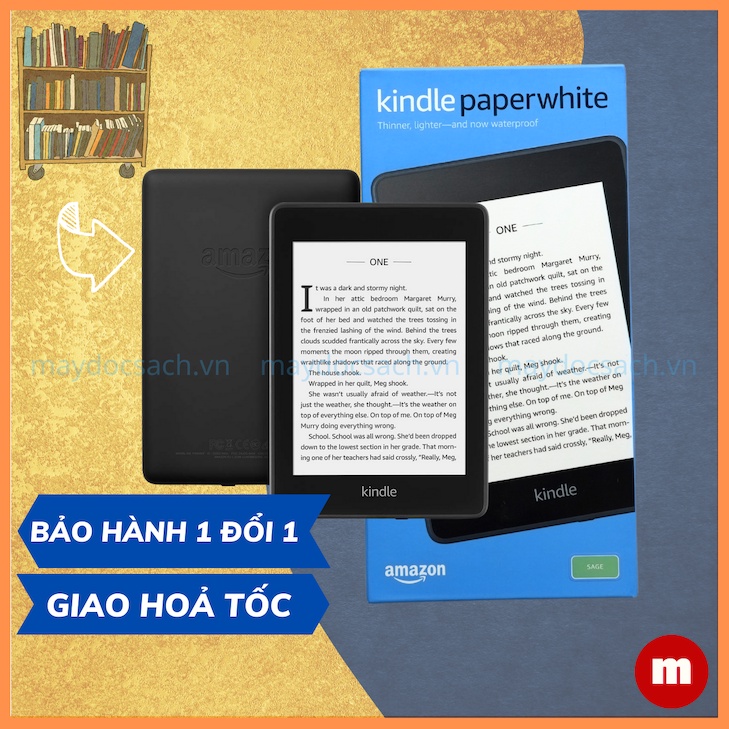 Máy đọc sách Kindle Paperwhite - thế hệ 10, hỗ trợ CHỐNG NƯỚC IPX8 - tên gọi khác Kindle Paperwhite 4 - maydocsach.vn