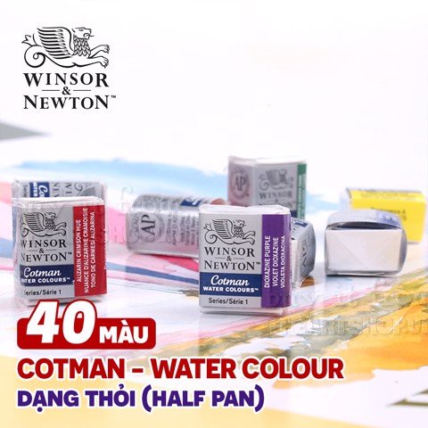 [THEARTSHOP] Màu nước Winsor dạng nén (bán lẻ) - Winsor & Newton Cotman Watercolour Half Pans