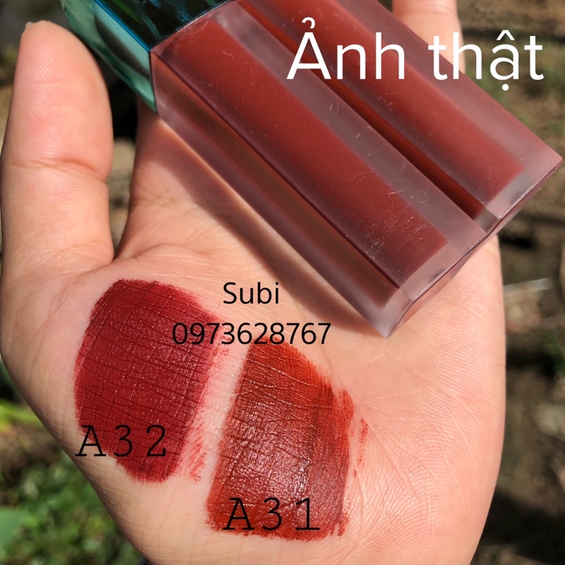 Son a31 a32 nắp xanh đỏ đất - đỏ nâu handmade