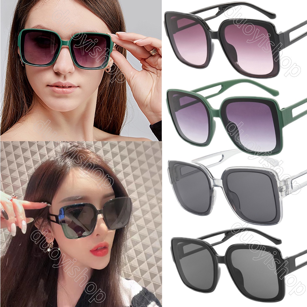 Kính Mát Gọng Vuông Lớn Bằng Kim Loại Phong Cách Retro Hàn Quốc Cho Nam / Nữ