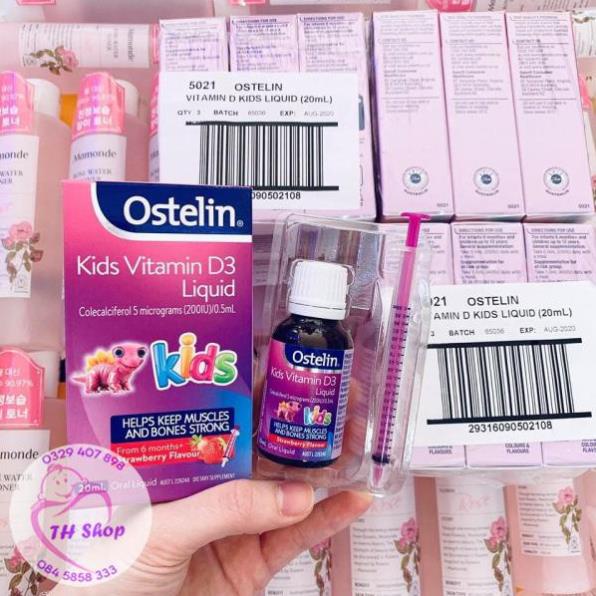 Vitamin D3 Ostelin Liquid 20ml Dạng Nước Cho bé Từ 6M+ Mẫu Mới