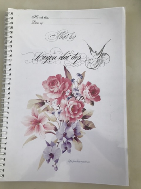 Nhật kí luyện chữ đẹp ( giấy hoa 100 trang) siêu đẹp