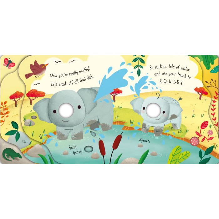 Sách tương tác thiếu nhi tiếng Anh - Usborne Fingerwiggly Elephants
