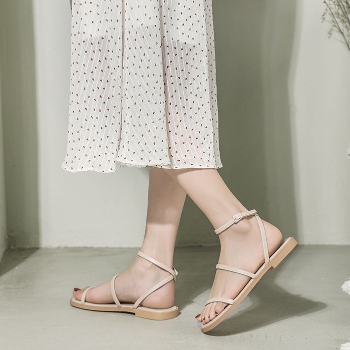 Giày sandal đế phẳng mũi tròn thiết kế quai đan thoải mái thời trang cho nữ mã BBS38