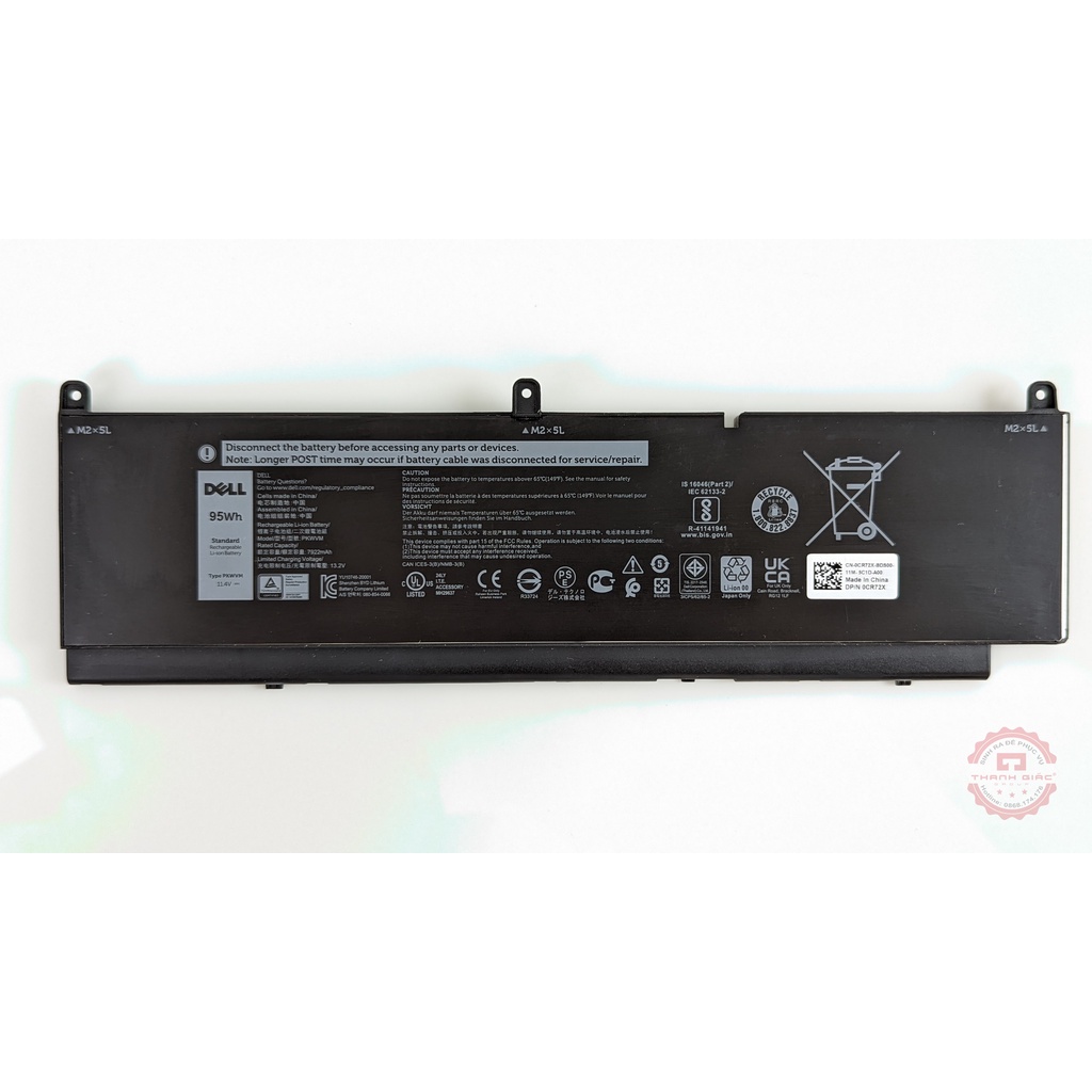 Pin Laptop Dell PKWVM 95Wh Thay Thế Cho Dell Precision 7550 7650 7750 7760 - Bảo Hành 6 Tháng