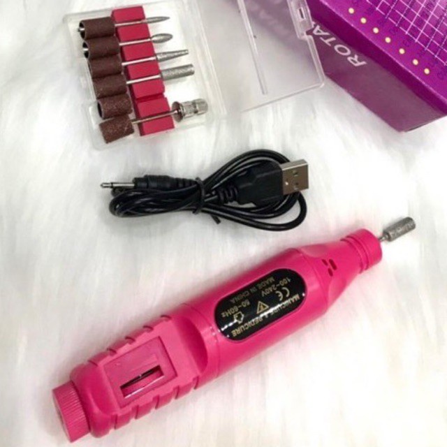 Máy Mài Móng Mini dạng USB đủ Đầu mài