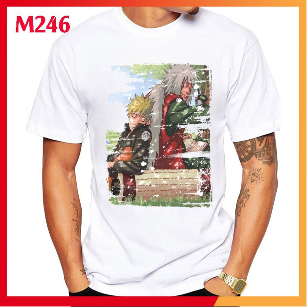 Áo thun Nam Naruto Sasuke Kakashi Anime - Form rộng BIGSIZE AZ M246