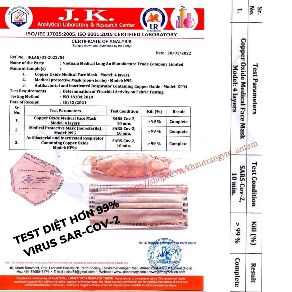 3 Hộp Khẩu Trang Y Tế Vietnam Medical 4 Lớp, Kháng Khuẩn, Không Đau Tai