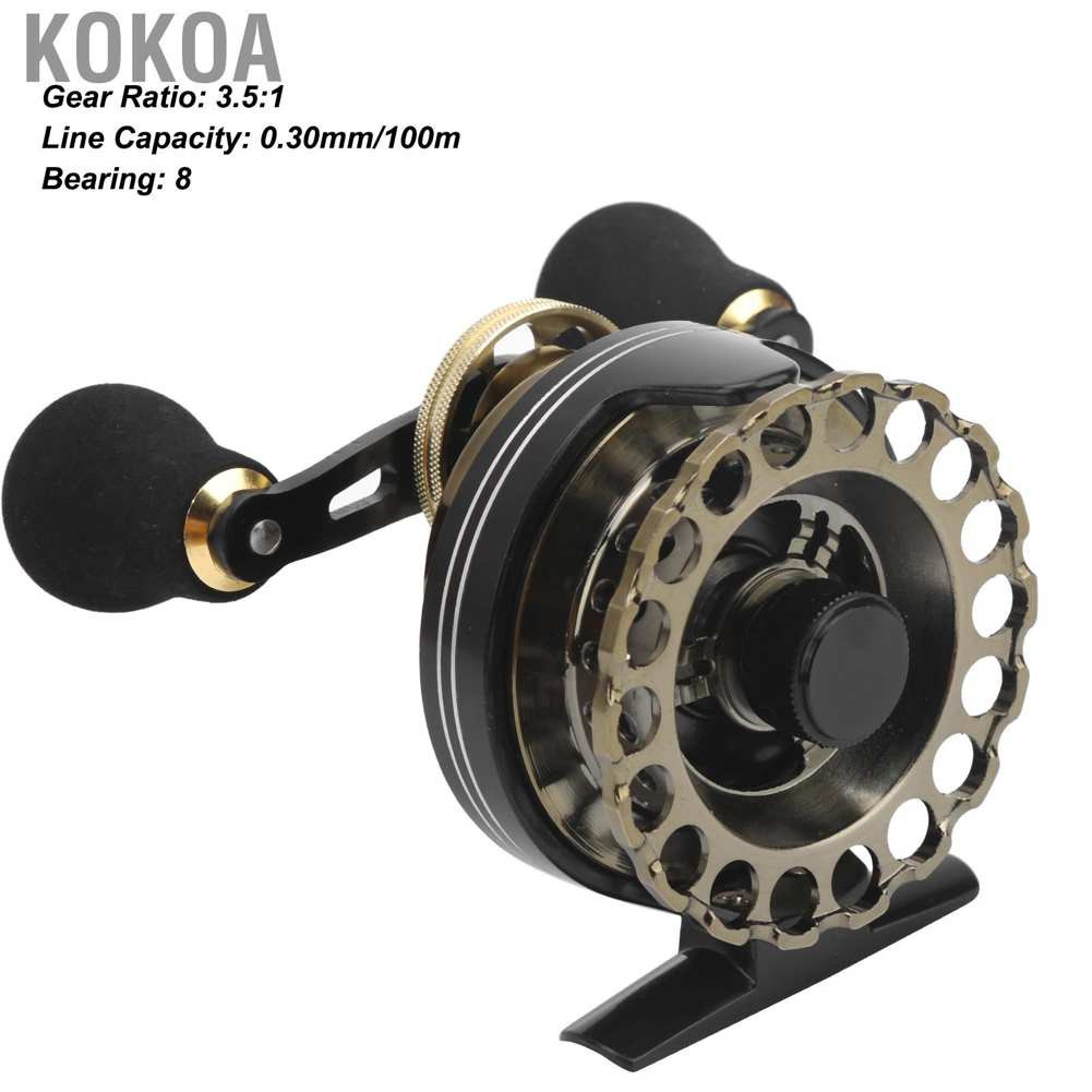 Kokoa All Metal Fishing Reels 8 Bearings 3.5:1 Gear Ratio Raft Wheel Accessory