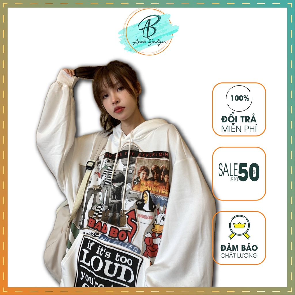 Áo Khoác In Hình Hoạt Hình Boi, Áo Nỉ Nam Nữ Form Rộng Siêu Xinh Anne Boutique Mã 816