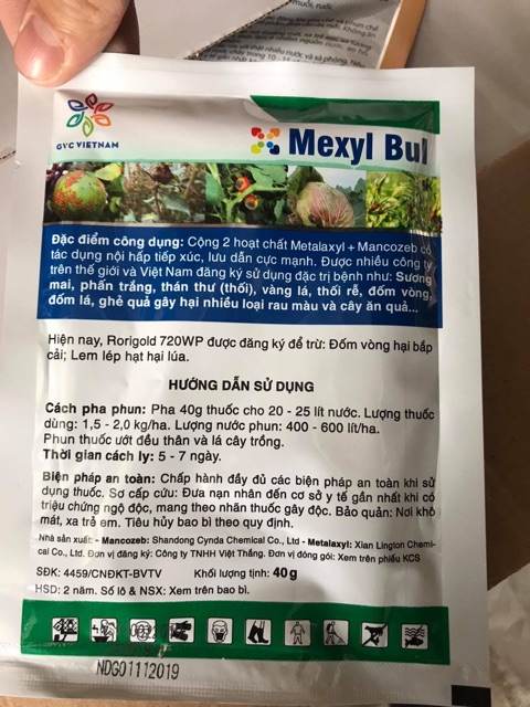 Thuốc trừ bệnh Mexyl Bul (40g)