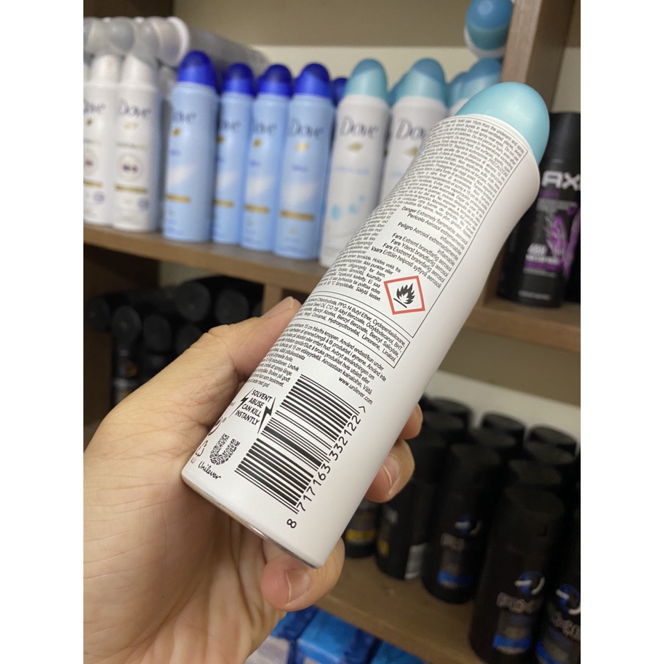 Xịt khử mùi DOVE, Xịt Body Dove hương thơm mát 150ml Hàng Chính Hãng