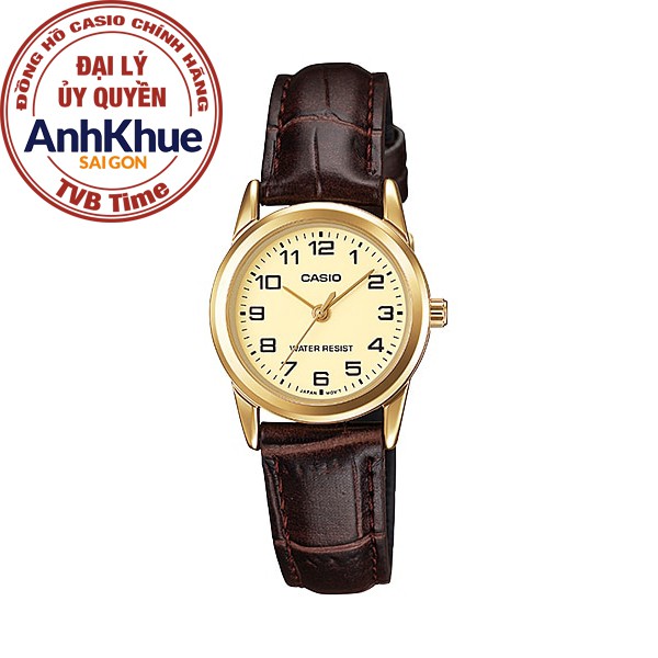 Đồng hồ nữ dây da Casio chính hãng Anh Khuê LTP-V001GL-9BUDF (25mm)