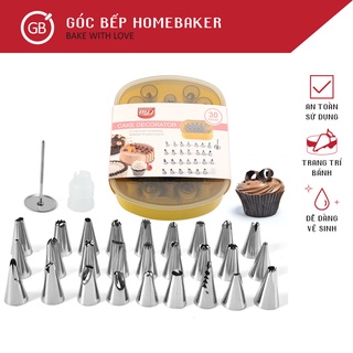 Đui Bắt Kem - Dụng Cụ Trang Trí Bánh Kem 30 Món - Đui Bắt Bông Kem - GBPT002