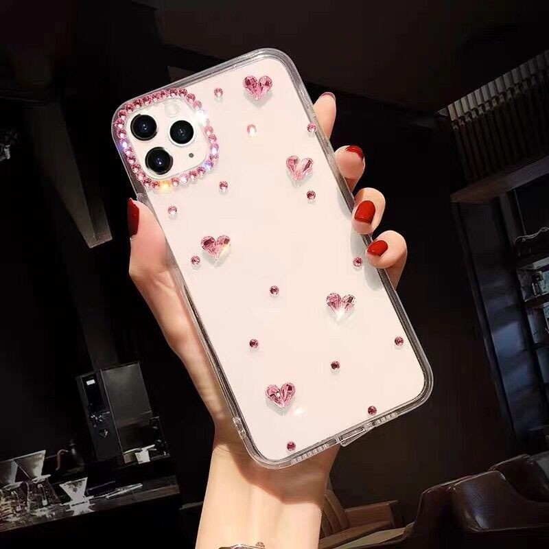 Ốp Điện Thoại tpu Mềm Chống Sốc Đính Đá Lấp Lánh Cho iphone 14 13 12 pro max 11 x xr xs max 7 8 plus