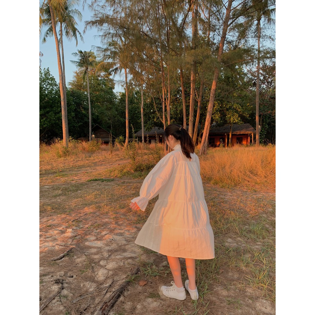 váy babydoll dáng dài cổ bèo cao VB94 1994closet | BigBuy360 - bigbuy360.vn