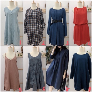 Đầm Linen đầm xô hiệu MH Nhật Âu  dưới 65 kg