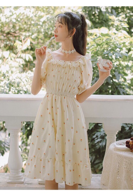 🎗Đầm Tiểu Thư Nhún Thun Chân Bèo🎗 | BigBuy360 - bigbuy360.vn