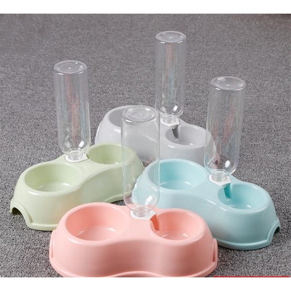 Bát ăn đôi cấp nước tự động cho thú cưng chó mèo ( kèm bình)