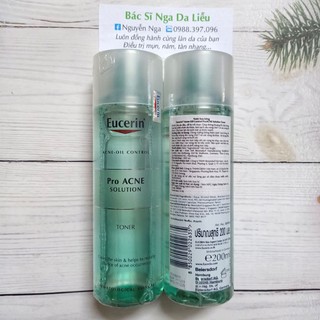 ✔️[CHÍNH HÃNG] Toner Eucerin Pro Acne cho da dầu mụn (200ml)