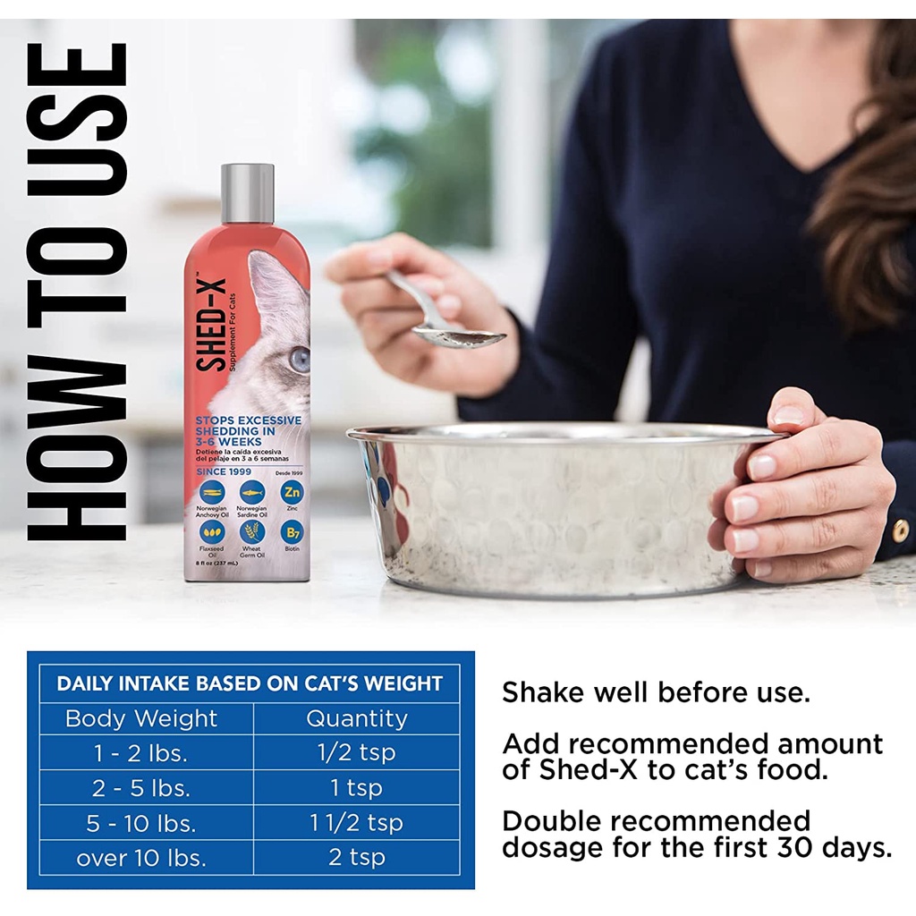 Dầu cá Shed-X chăm sóc da lông cho mèo 273ml