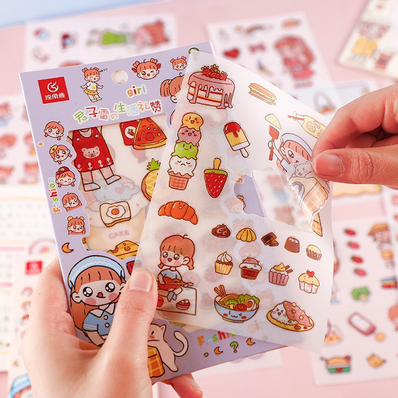 Set 4 tấm sticker viền vàng sang chảnh xịn sò nhất 2021 - MiuSua