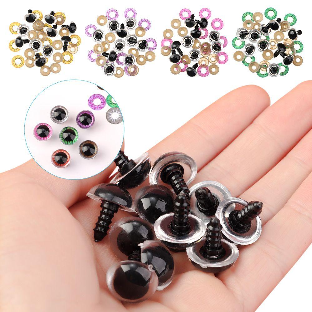 Set 1 / 5 Cặp Mắt Nhựa 12 / 14 / 16 / 18 / 20 / 24mm Kèm Vòng Đệm Cho Búp Bê