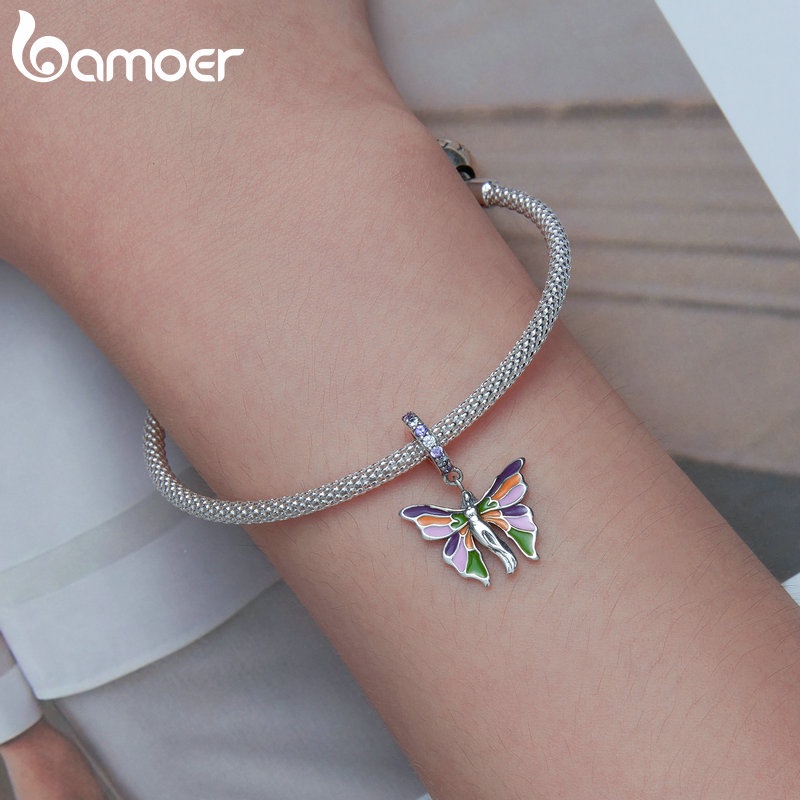 Mặt vòng cổ Bamoer bạc 925 hình thiên thần