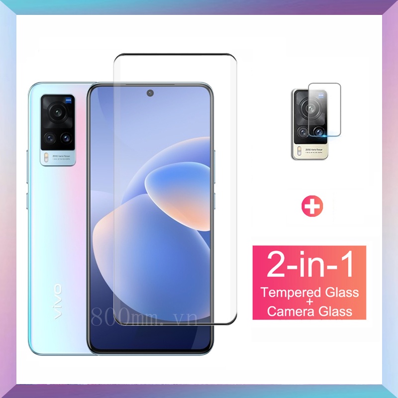 Kính cường lực bảo vệ màn hình + miếng dán camera cho Vivo Y72 Y31 X60 Pro+ V20 SE 2021 X50 V20 Pro Y20 Y20i Y20S X60