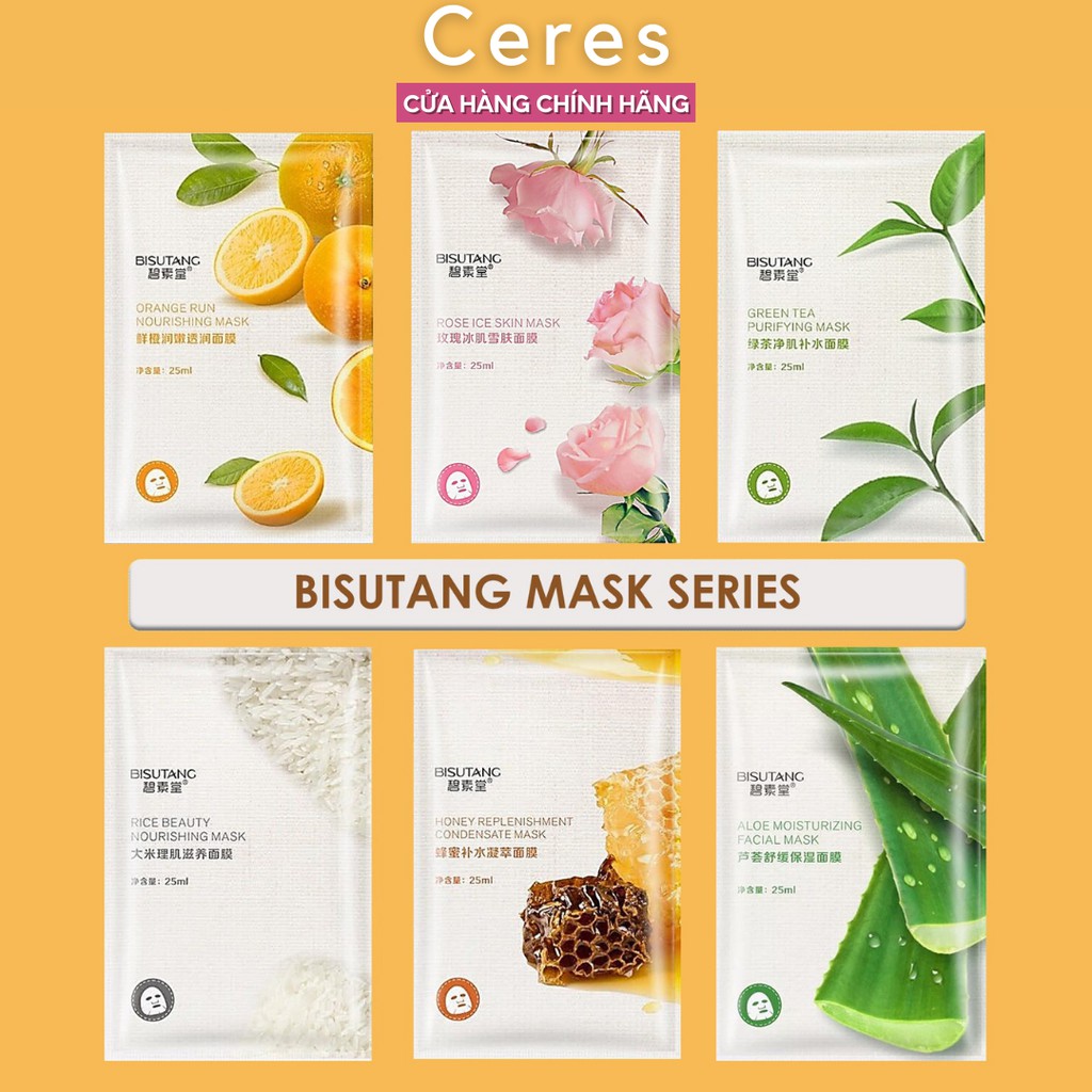 Mặt nạ giấy trái cây dưỡng da rainbow Bisutang mask cấp ẩm trắng da | BigBuy360 - bigbuy360.vn
