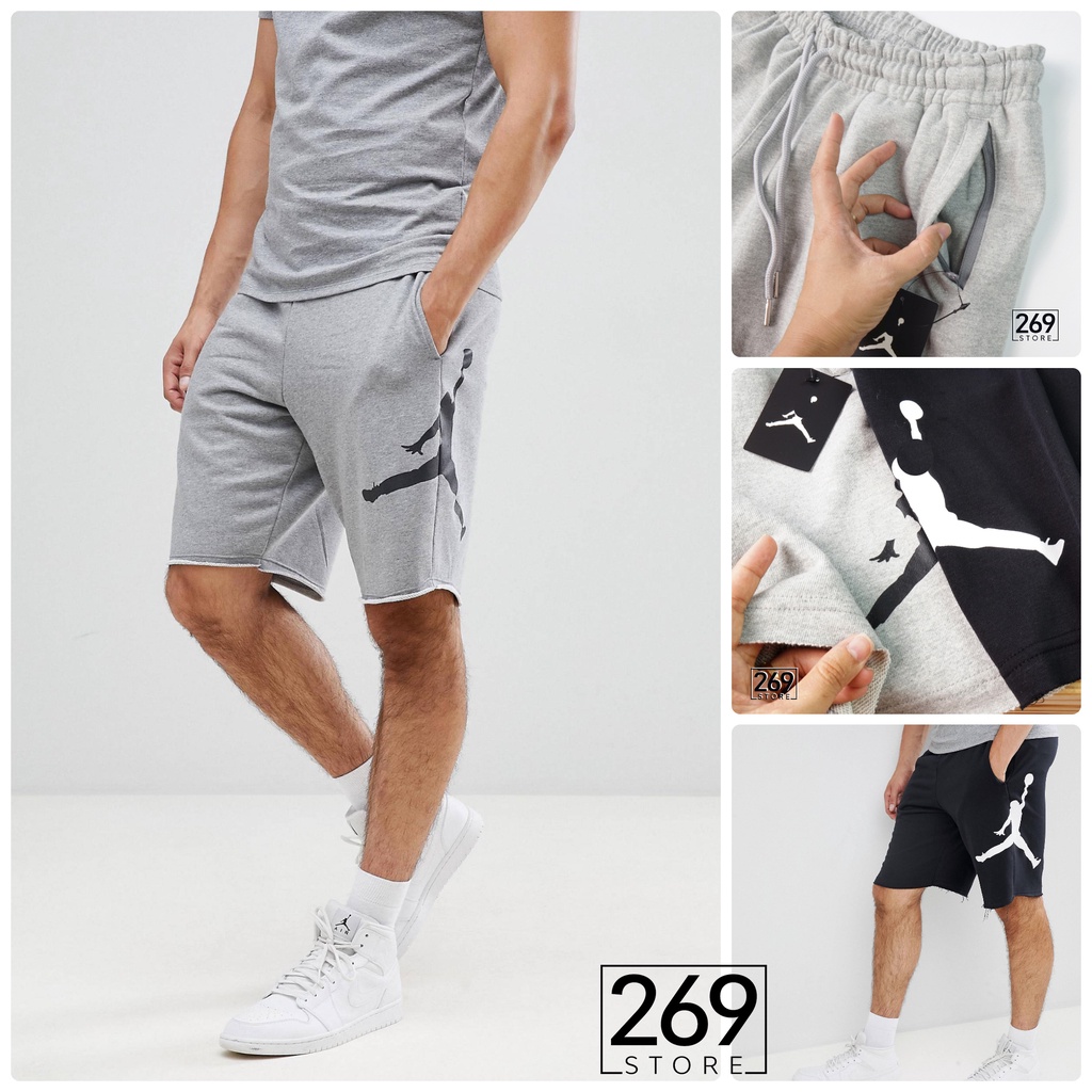 Quần Đùi Nỉ Nam Short Nỉ Unisex Quần Short Thể Thao Jordan Bóng rổ Sooc Nam Chất Thun Nỉ Da Cá Chính Hãng