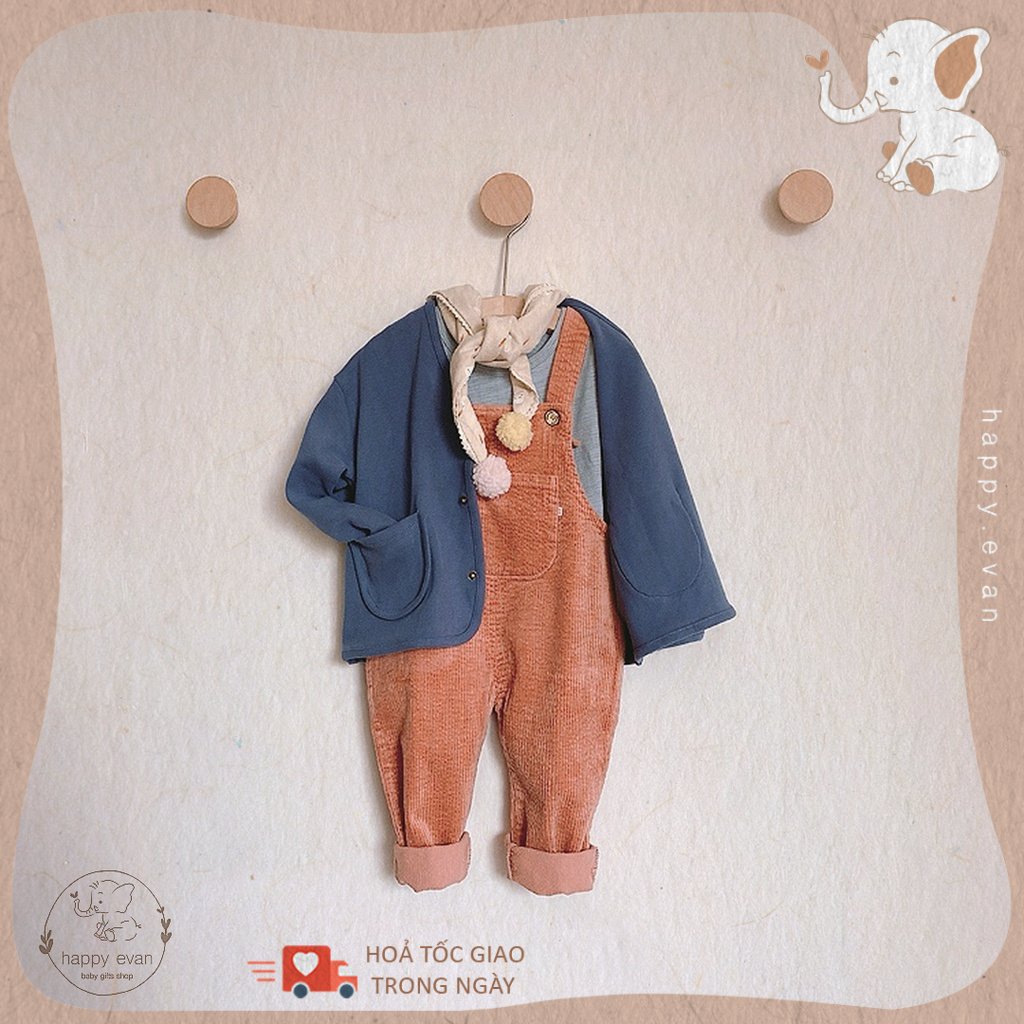 🅷.🄴🅅🄰🄽 Áo khoác thu đông Hàn Quốc, chất vải cotton dầy cực mềm mại, phù hợp mặc trời se lạnh.