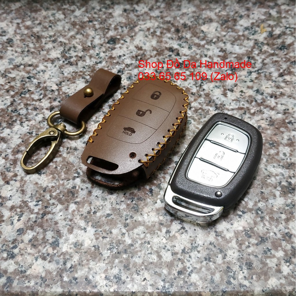 Bao da chìa khóa Hyundai I10, I20, Tucson, Sonata, Elantra..., kèm tặng móc khóa, bảo hành 12 tháng