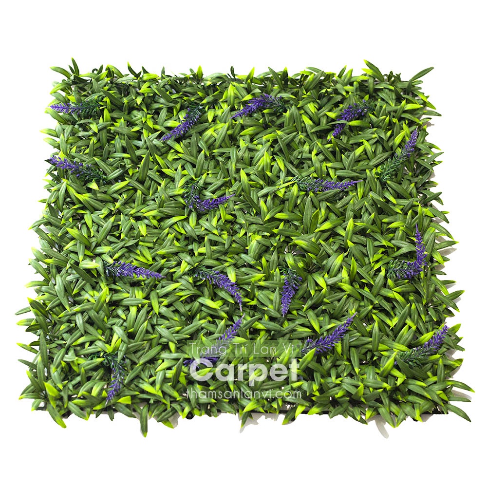 Cỏ nhân tạo treo tường, tấm cỏ nhựa oải hương trang trí không gian nhà cửa kích thước 50cm x 50cm