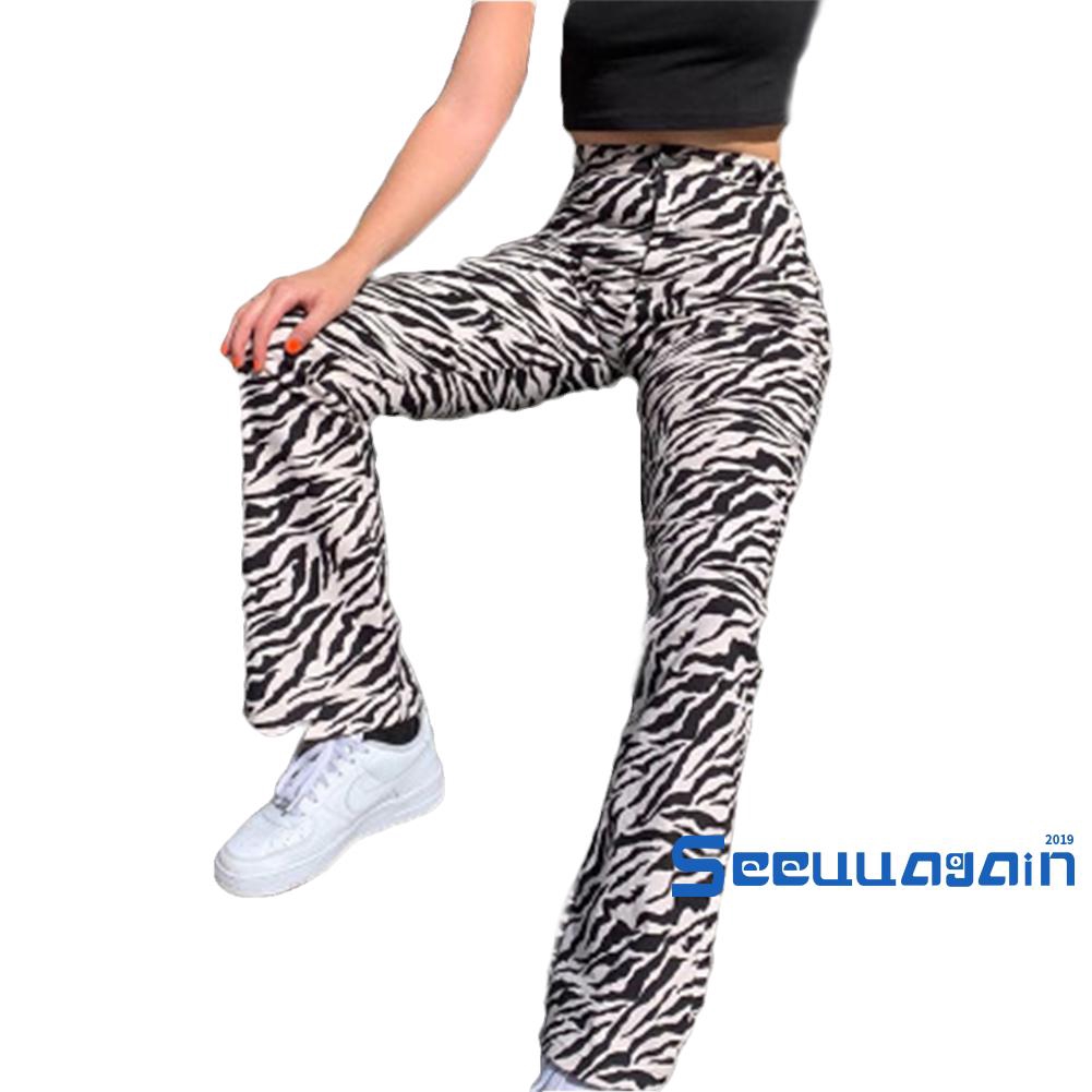 Quần Dài Họa Tiết Sọc Ngựa Vằn Thời Trang Cho Nữ | BigBuy360 - bigbuy360.vn