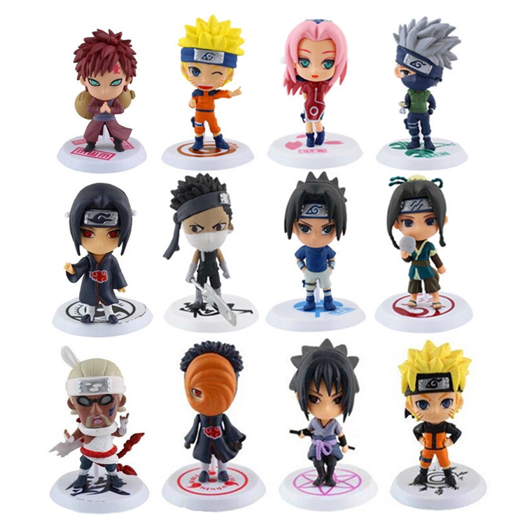 Set 6 Đồ Chơi Mô Hình Nhân Vật Phim Hoạt Hình Naruto Chất Liệu Pvc Chân Thật 7cm