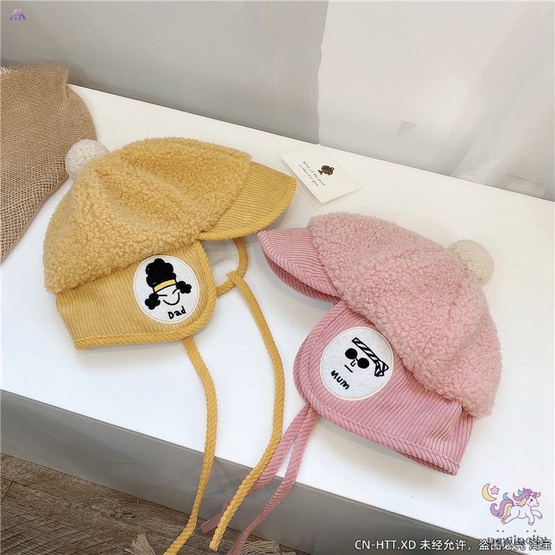 Mũ Nhung Kẻ Giữ Ấm Tai Thời Trang Mùa Đông Phong Cách Hàn Quốc Dành Cho Trẻ Em