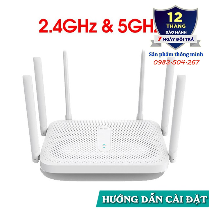 [Mã 11ELSALE hoàn 7% đơn 300K] Bộ phát Wifi Router Xiaomi Redmi AC2100 hỗ trợ 128 thiết bị - 2 băng tần 2,4GHz và 5GHz