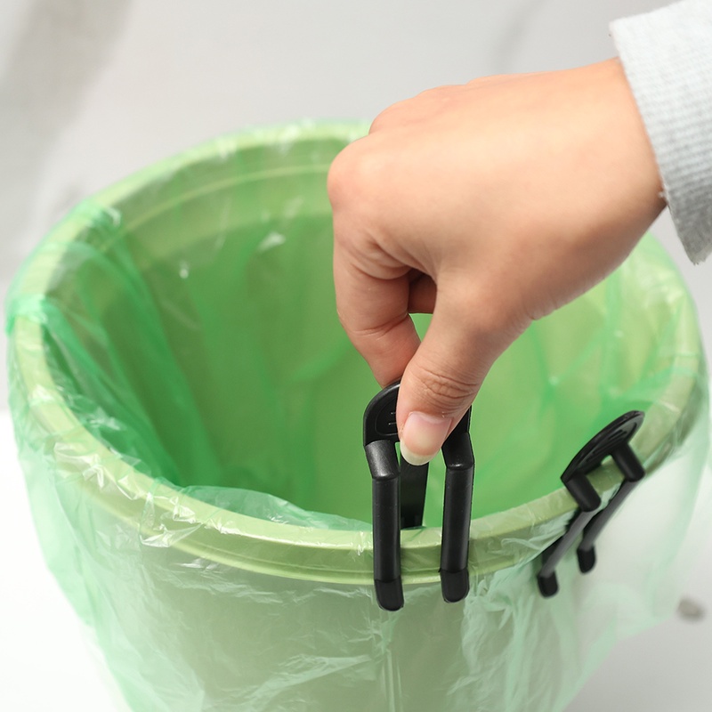 Bộ 2 Kẹp Nhựa Cố Định Túi Rác Màu Đen Chống Trượt Tiện Dụng