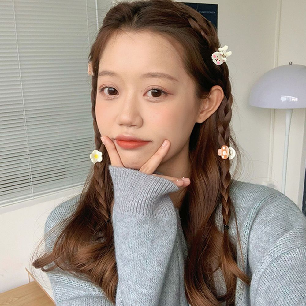 Bộ 2 Kẹp Tóc Mini Bằng Acrylic Hình Quả Cherry / Thỏ Dễ Thương Phong Cách Hàn Quốc Cho Nữ