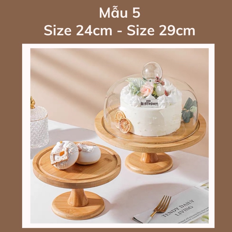 (Tổng hơp) Đế đựng bánh bằng gỗ sồi - Cake Stand bằng gỗ sồi