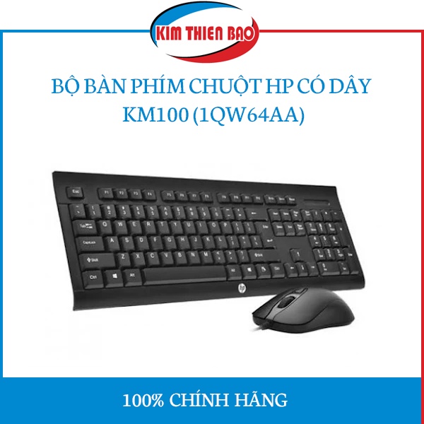 Bộ bàn phím chuột HP Gaming có dây KM100 1QW64AA (Chính Hãng)
