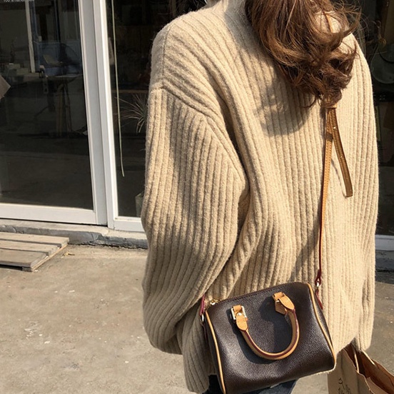 Túi đeo chéo bằng da pu chất lượng cao thiết kế ghép màu thời trang cho nữ