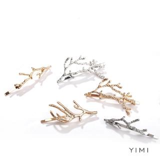 💞Yimi💞Kẹp Tóc Kim Loại Hình Sừng Hươu Thời Trang Hàn Quốc
